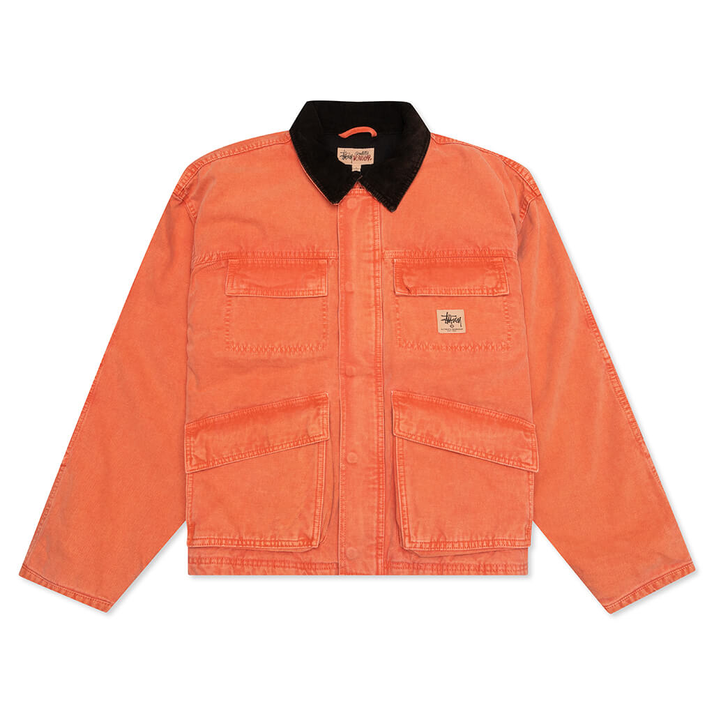 Washed Canvas Shop Jacket - Orange