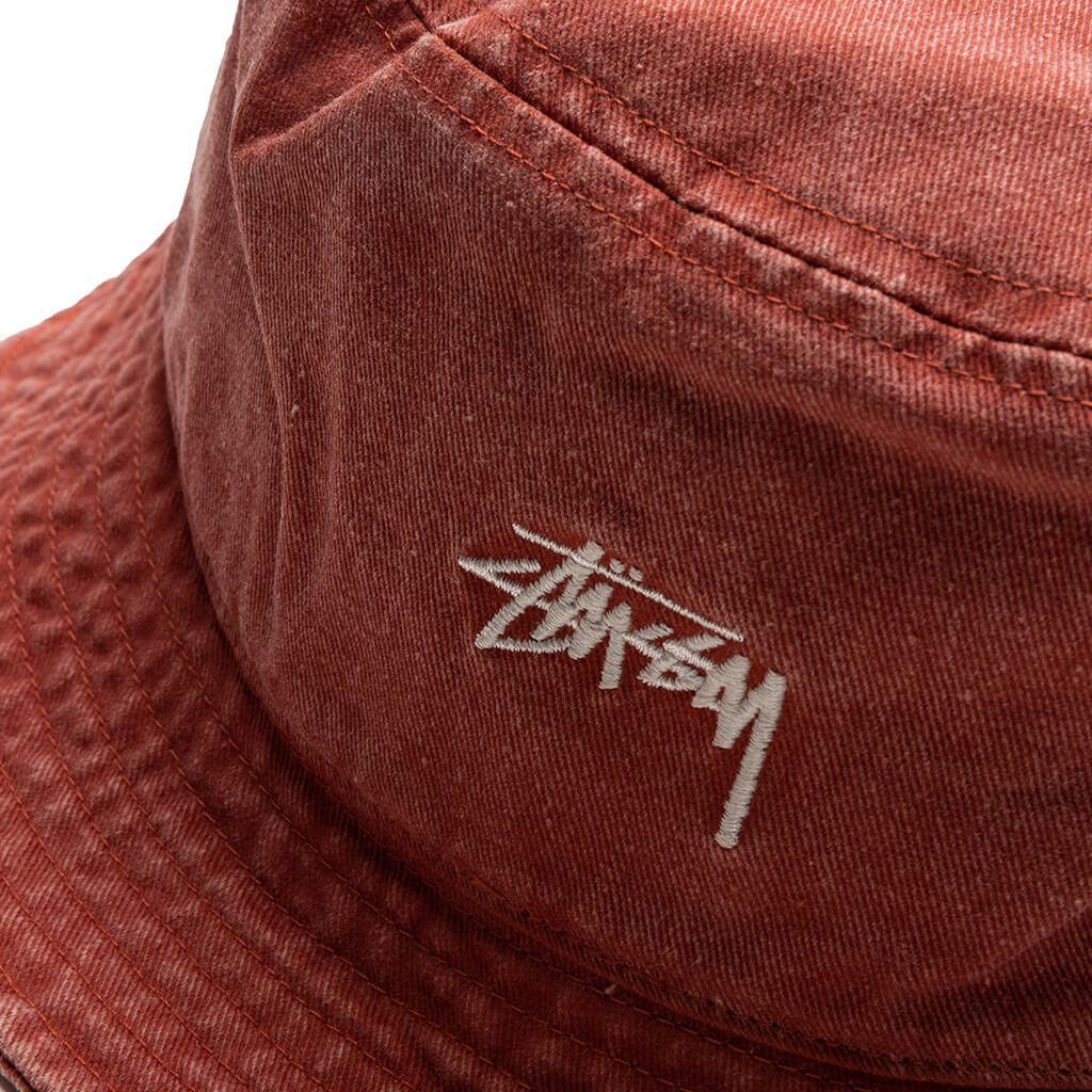 Washed Stock Bucket Hat - Rust