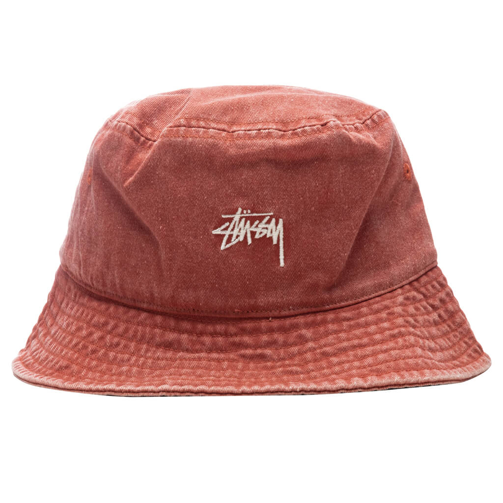 Washed Stock Bucket Hat - Rust