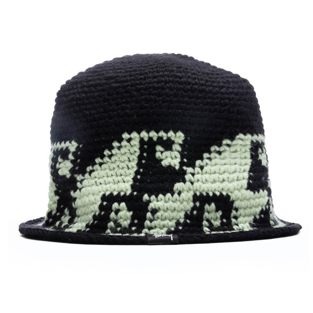 Waves Knit Bucket Hat - Black