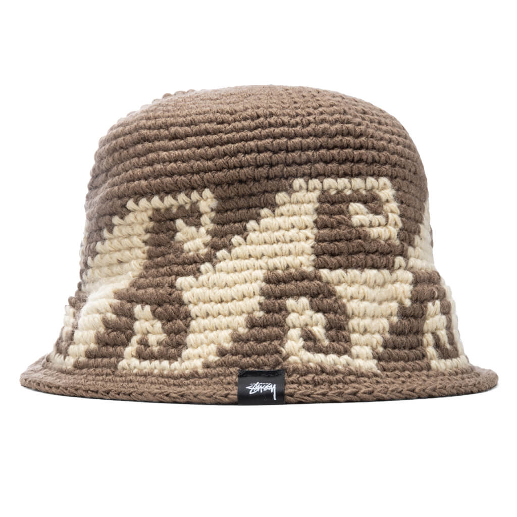 Waves Knit Bucket Hat - Brown
