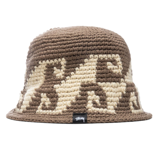 Waves Knit Bucket Hat - Brown