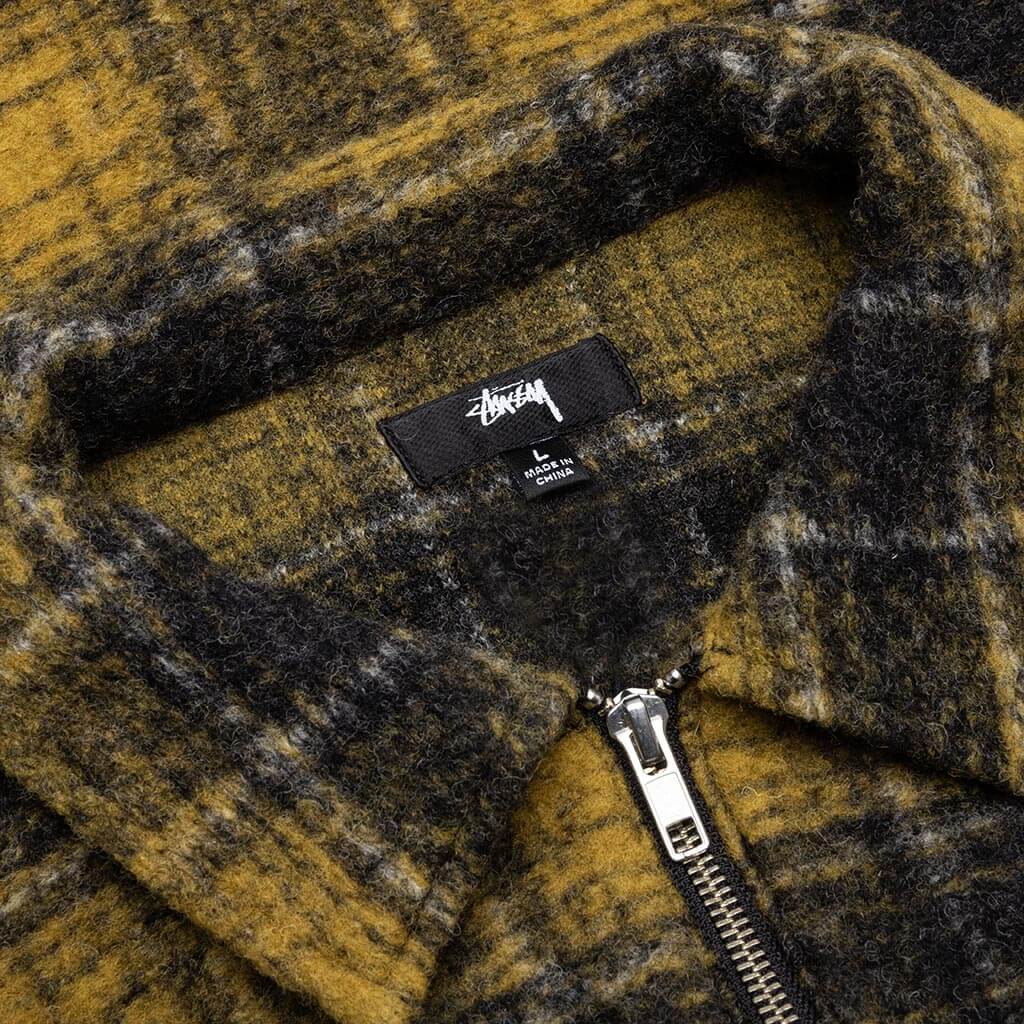 Wool Plaid Zip Shirt - Yellow