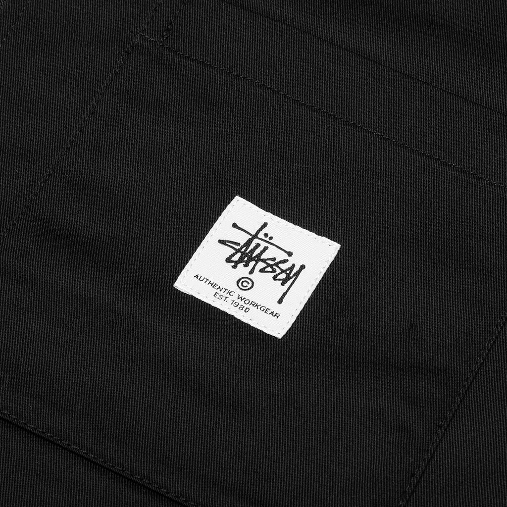 Zip Up Work L/S Shirt - Black