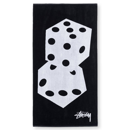 Dice Jacquard Beach Towel - Black
