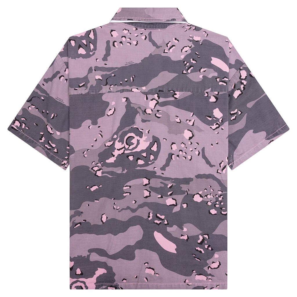 Sugar S/S Woven Crop Fit Shirt - Pink Nectar