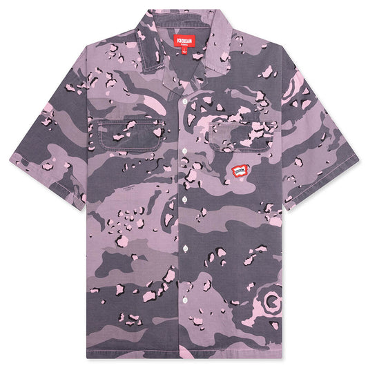 Sugar S/S Woven Crop Fit Shirt - Pink Nectar