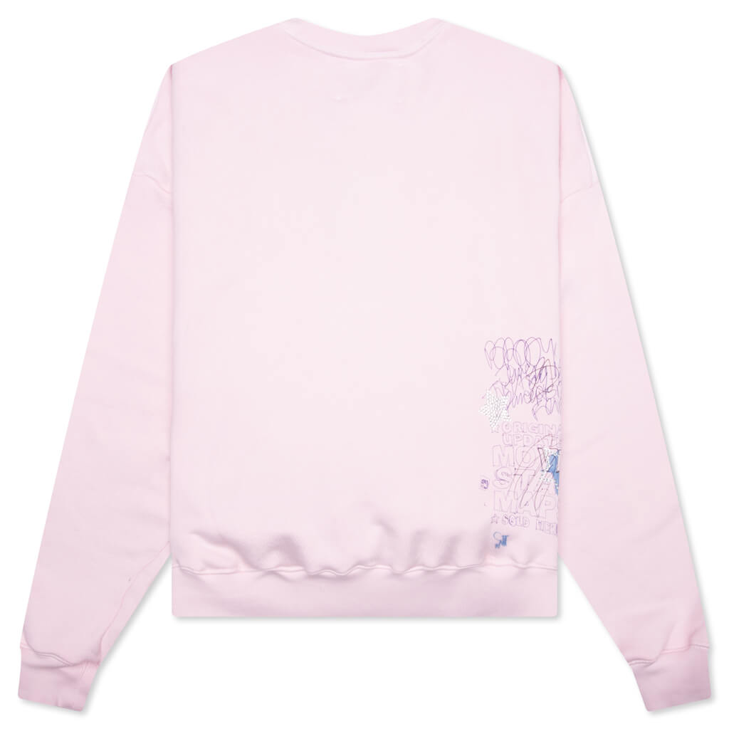 Sum One in Hollywood Luvs Me Crewneck Sweatshirt - Pink