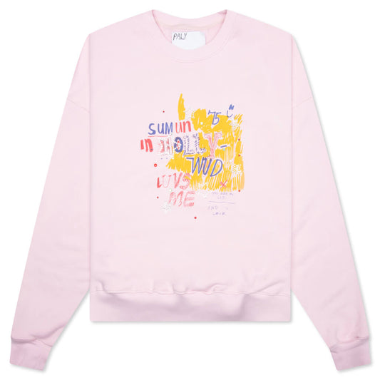 Sum One in Hollywood Luvs Me Crewneck Sweatshirt - Pink