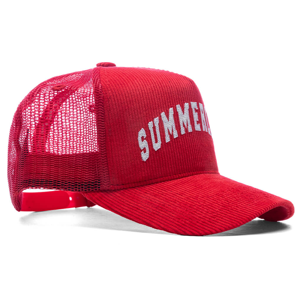 Summerland Corduroy Trucker Hat - Cherry