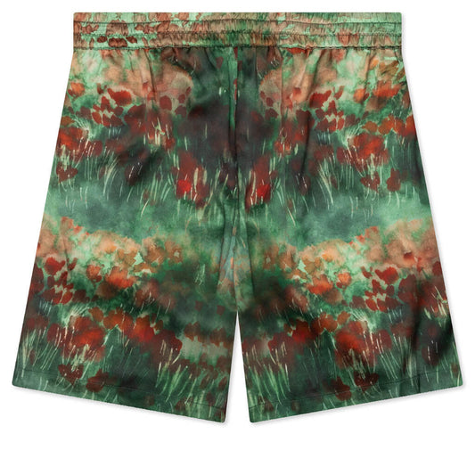Summerland Sunset Silk Shorts - Landscape Poppies