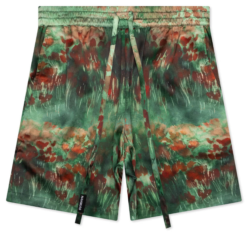 Summerland Sunset Silk Shorts - Landscape Poppies