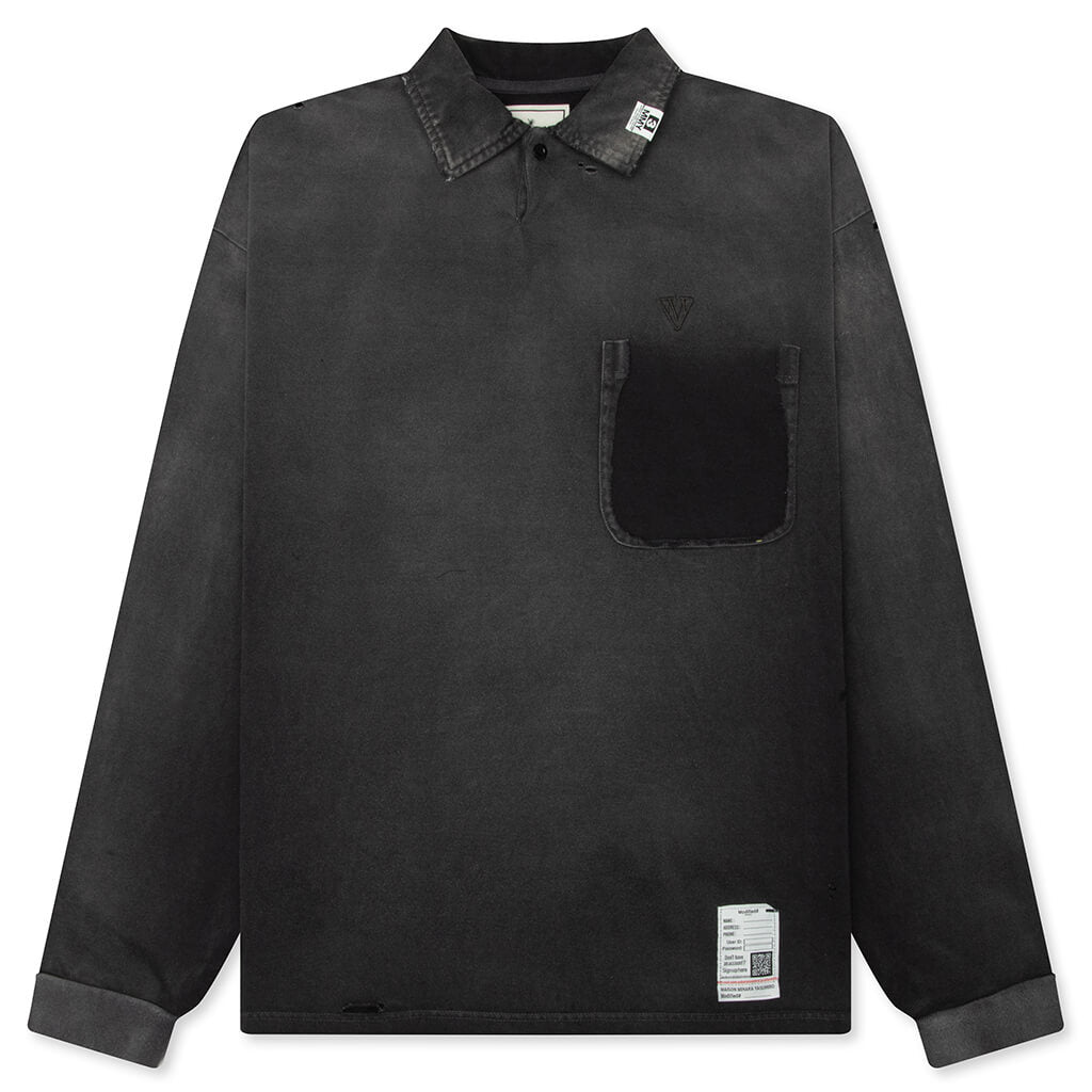 Sun Faded L/S Polo - Black