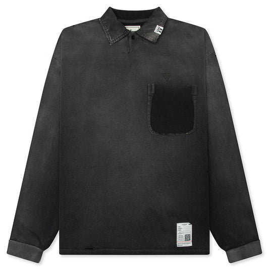 Sun Faded L/S Polo - Black