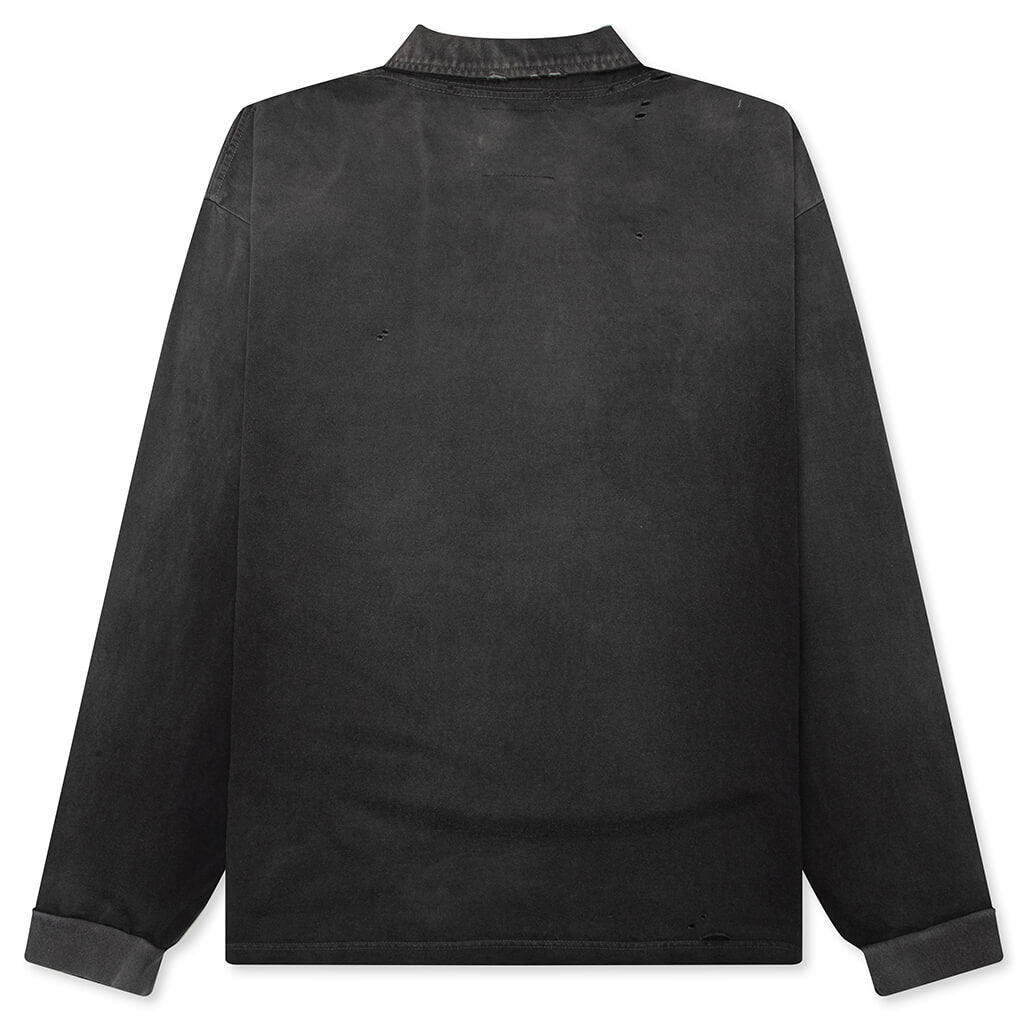 Sun Faded L/S Polo - Black