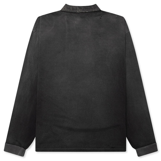 Sun Faded L/S Polo - Black