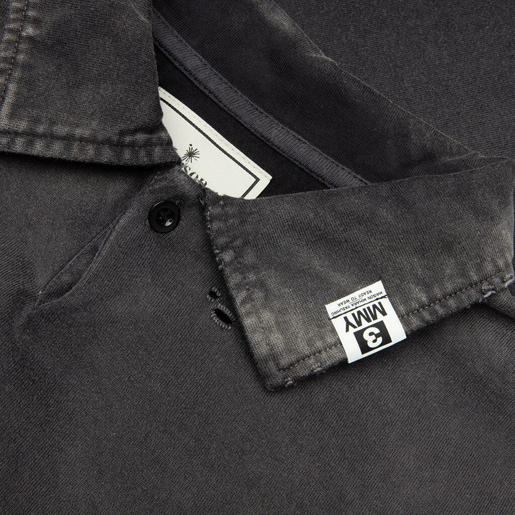 Sun Faded L/S Polo - Black