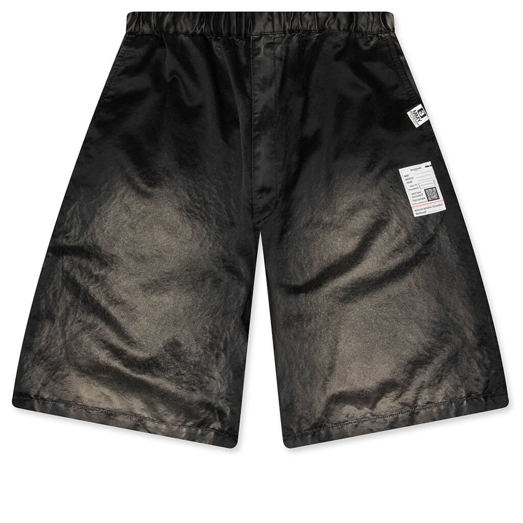 Sun Faded Like Satin Shorts - Black