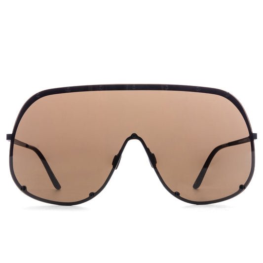 Sunglasses Shield - Black Temple/Brown Lens