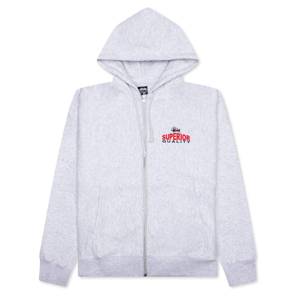 Superior Quality Zip Hoodie - Ash Heather