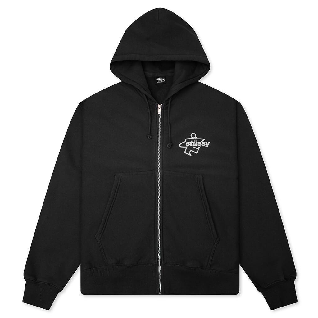 Surf Size Garment Dyed Zip Hood - Faded Black