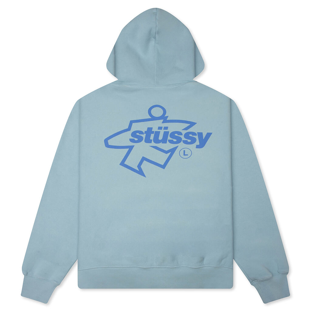 Surf Size Garment Dyed Zip Hood - Sky Blue