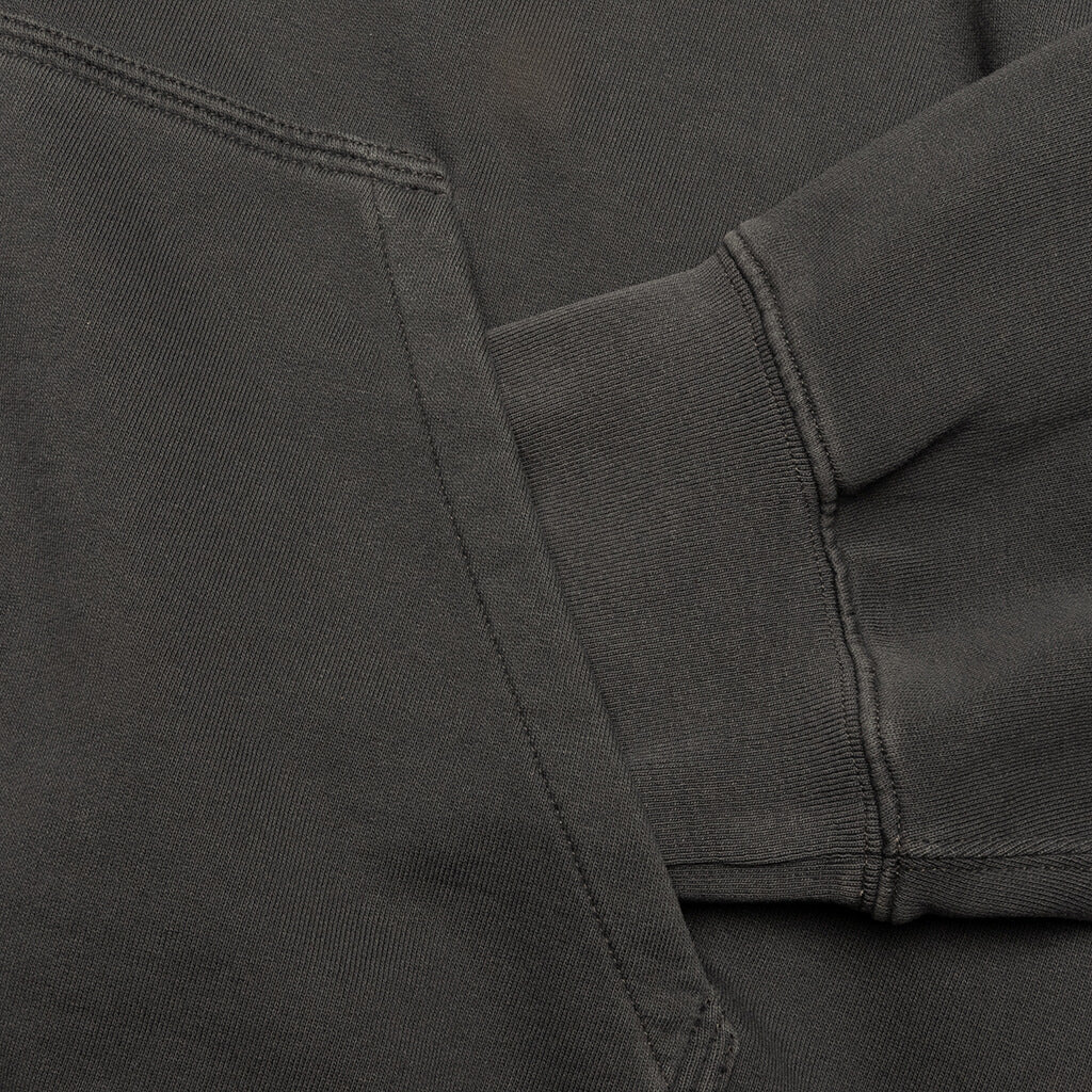 Reverse Applicated Stitch Logo Zipped Hoodie - Charcoal