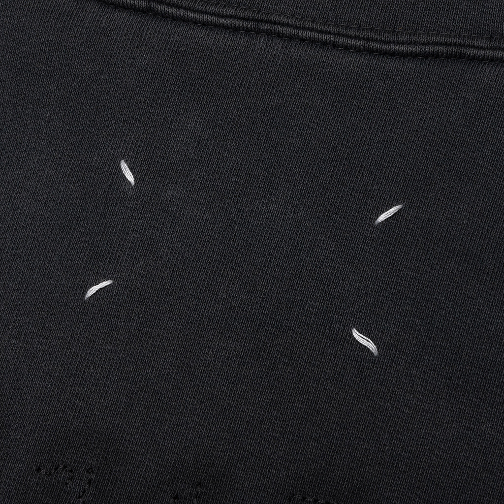 Reverse Applicated Stitch Logo Zipped Hoodie - Washed Black