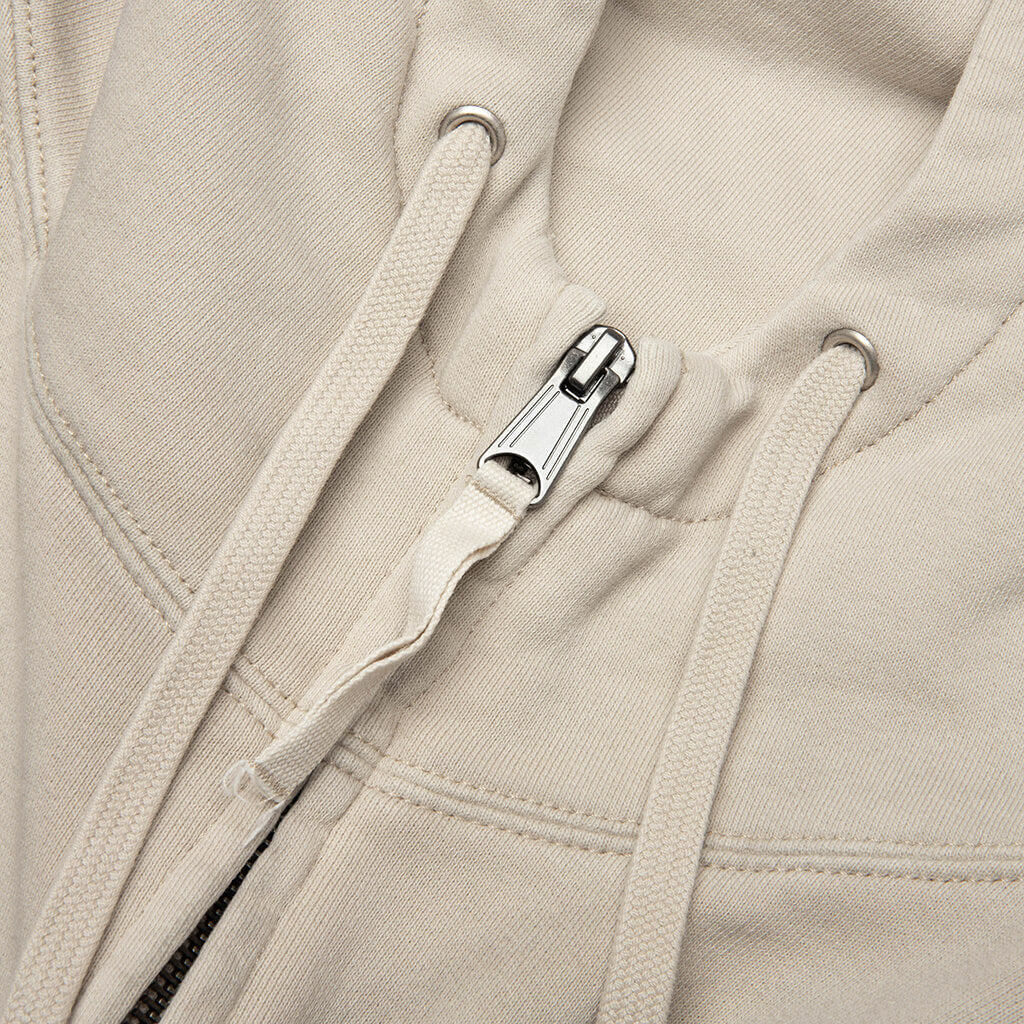 Oversize Zip-Up Sweatshirt - Natural