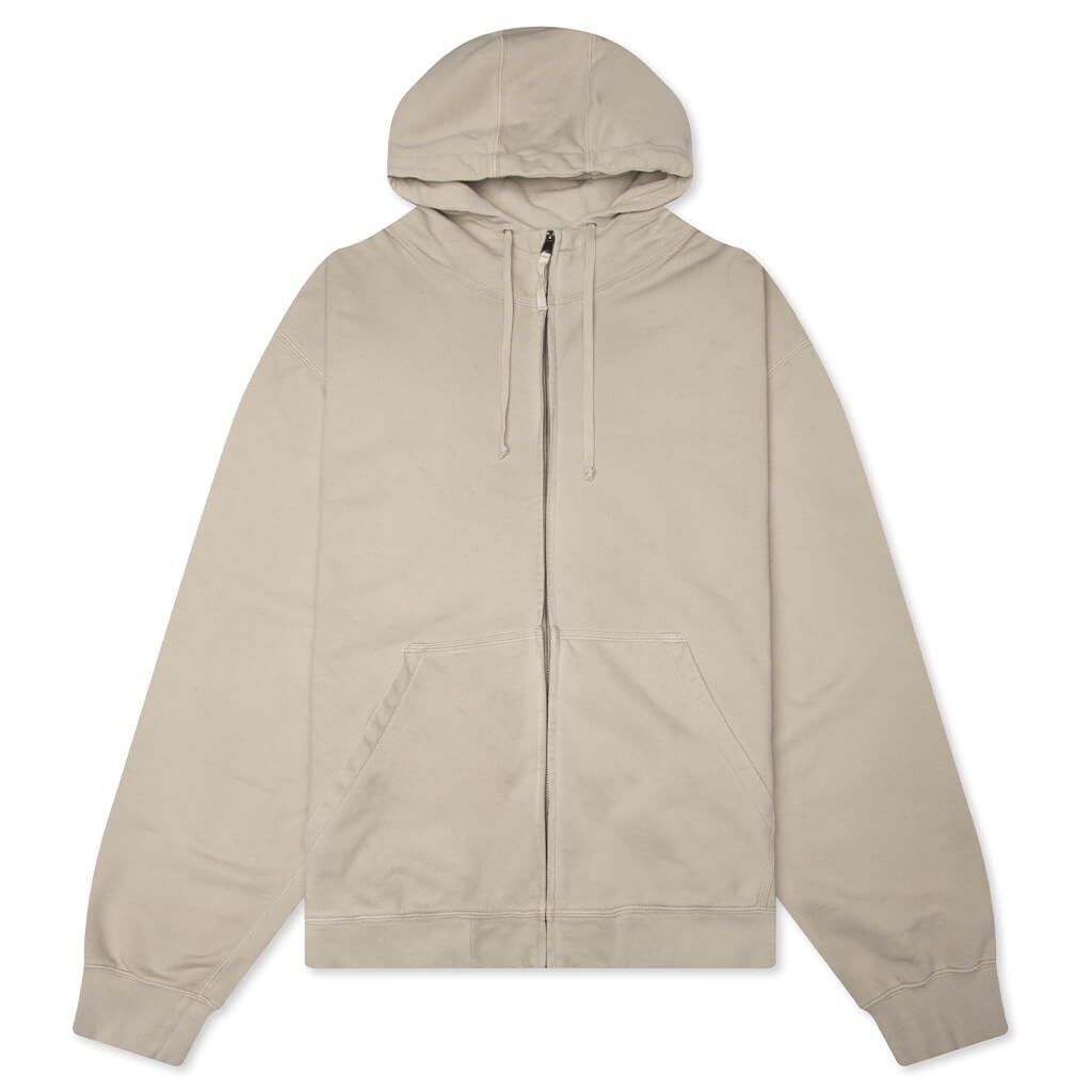 Oversize Zip-Up Sweatshirt - Natural