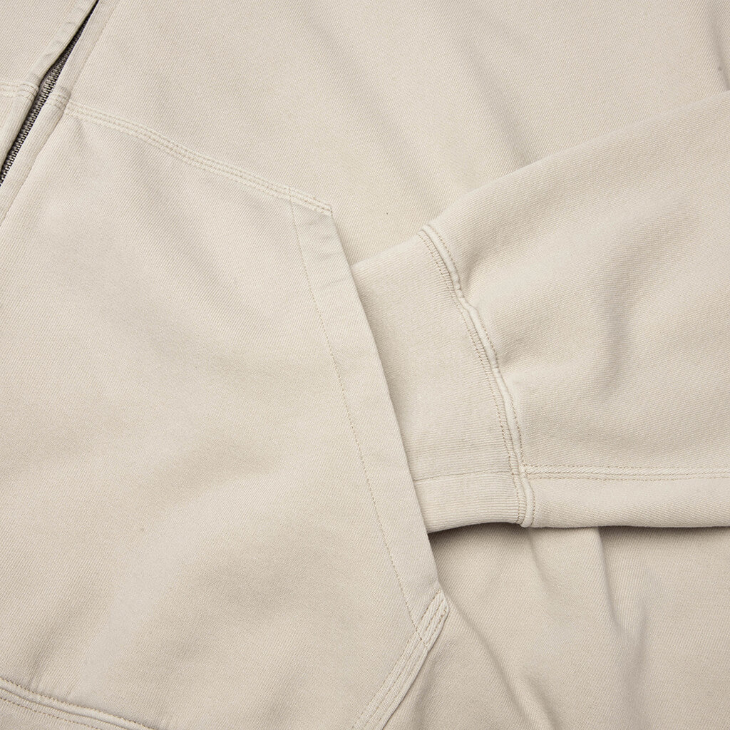 Oversize Zip-Up Sweatshirt - Natural