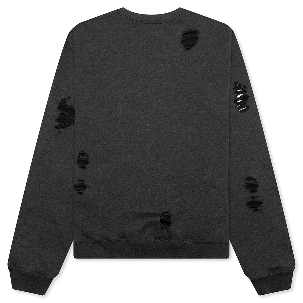 Sweater Printed Logo - Black Melange