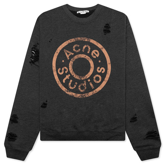 Sweater Printed Logo - Black Melange