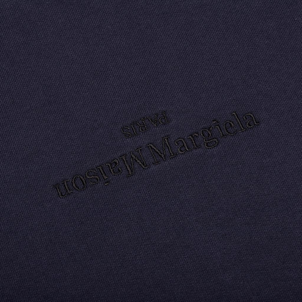 Tonal Upside Down Logo Hoodie - Blue/Tonal Embroidery
