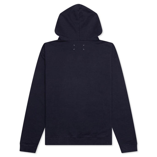 Tonal Upside Down Logo Hoodie - Blue/Tonal Embroidery