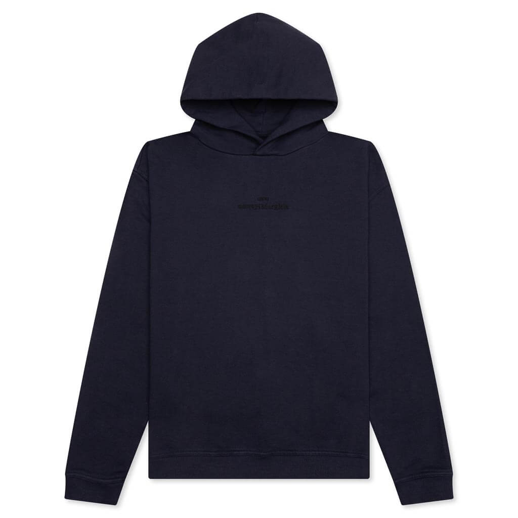 Tonal Upside Down Logo Hoodie - Blue/Tonal Embroidery