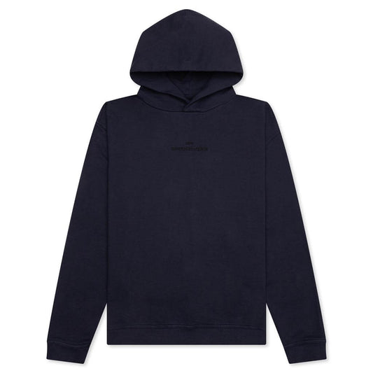 Tonal Upside Down Logo Hoodie - Blue/Tonal Embroidery