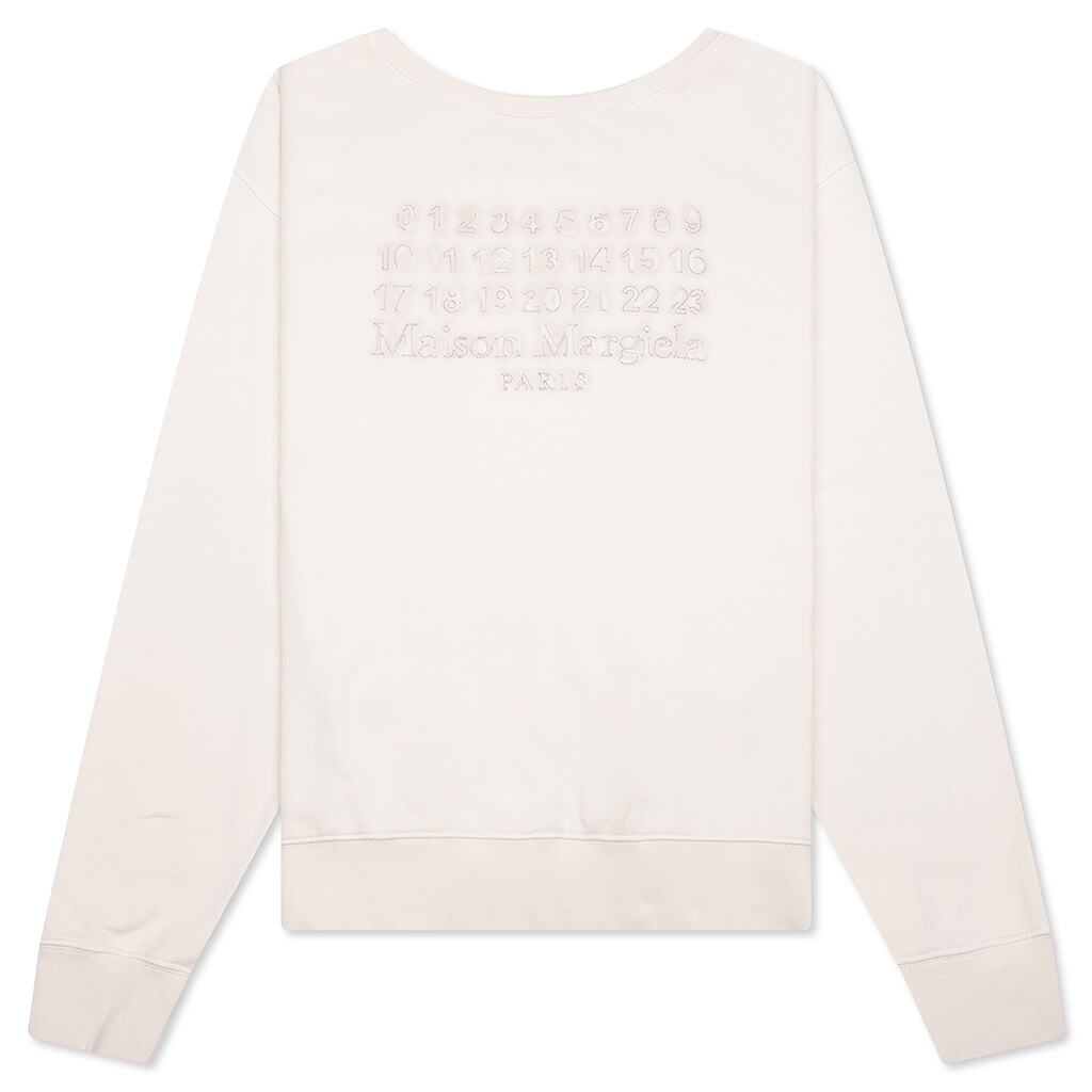 Reverse Applicated Stitch Logo Sweatshirt - Ecru