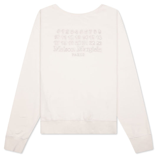 Reverse Applicated Stitch Logo Sweatshirt - Ecru