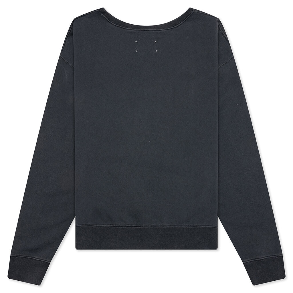 Reverse Applicated Stitch Logo Sweatshirt - Washed Black