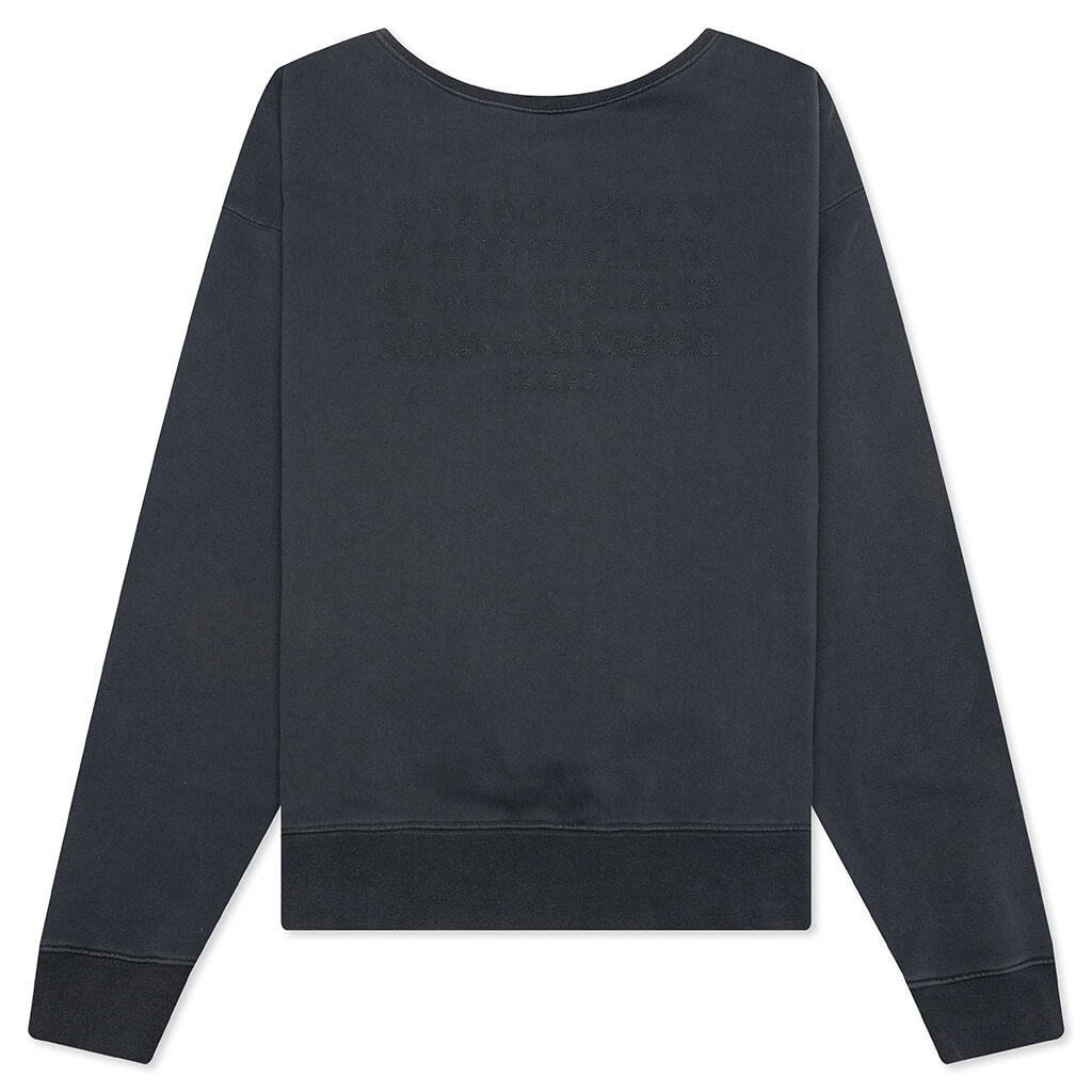 Reverse Applicated Stitch Logo Sweatshirt - Washed Black