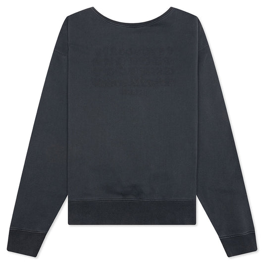 Reverse Applicated Stitch Logo Sweatshirt - Washed Black