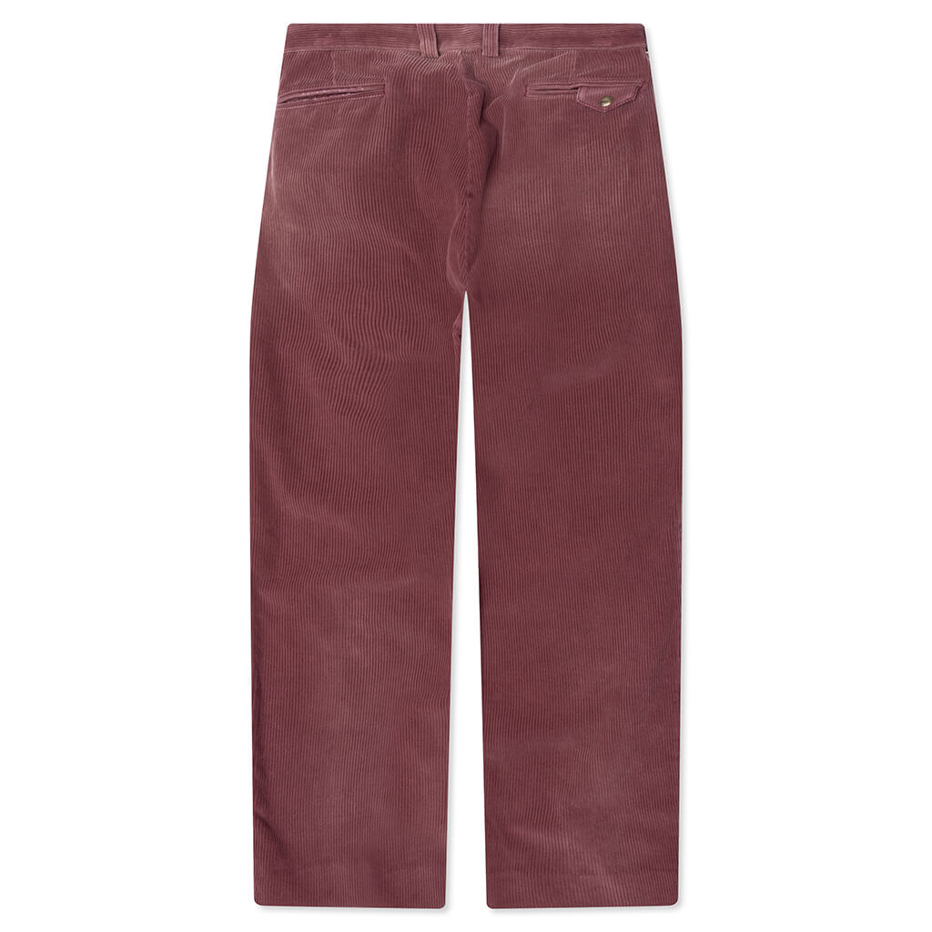 Synanon Cord Pleated Pant - Burgundy
