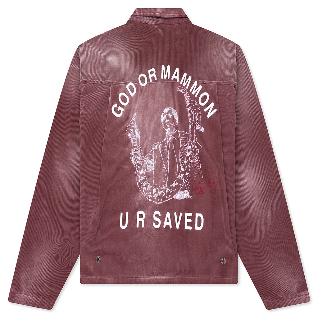 Synanon Cord Work Jacket - Burgundy