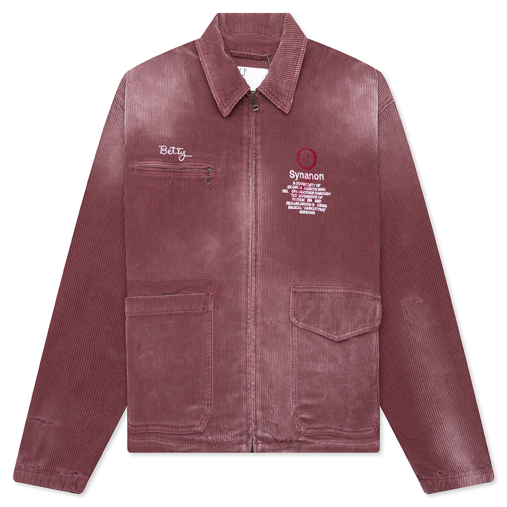 Synanon Cord Work Jacket - Burgundy