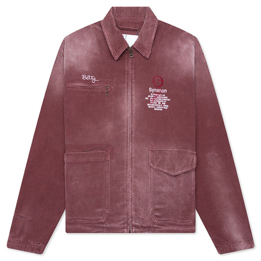 Synanon Cord Work Jacket - Burgundy