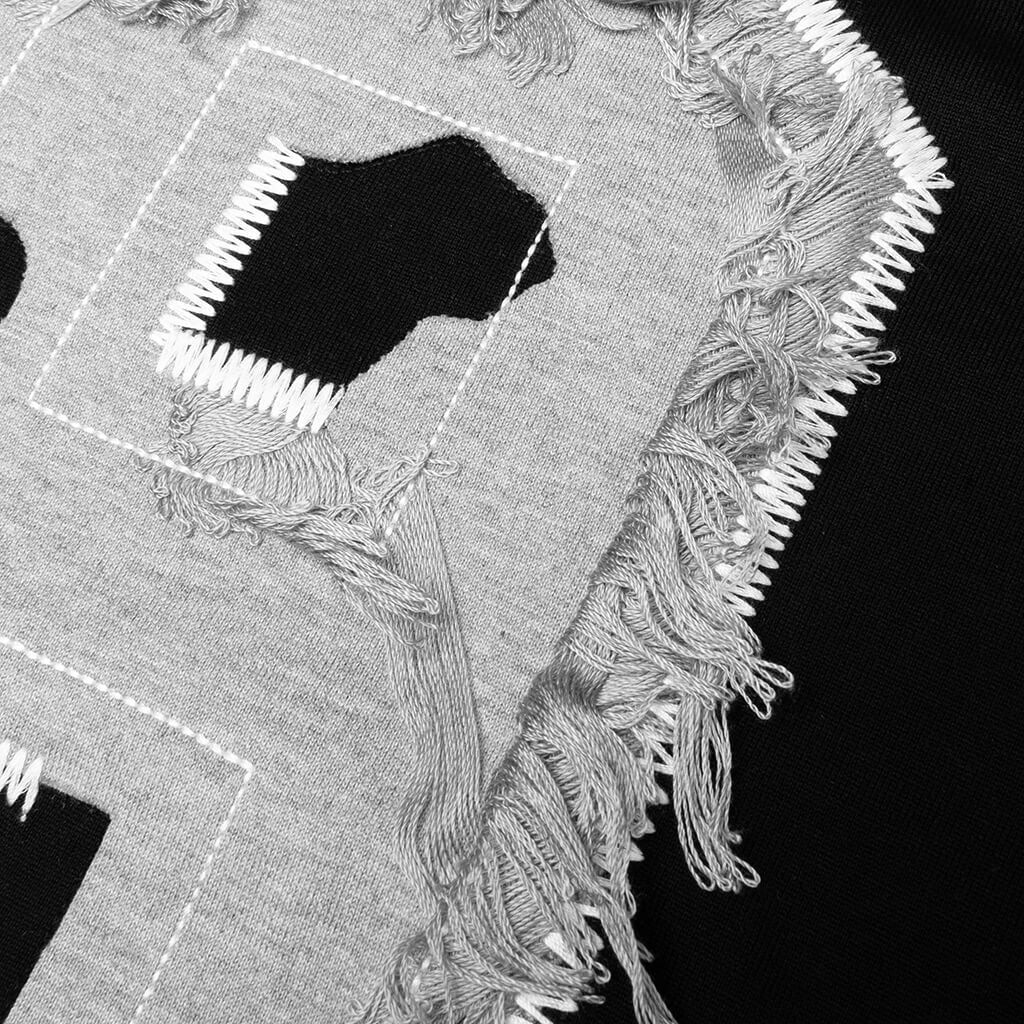 "69” Distressed Patch Half Sleeve Tee - Black