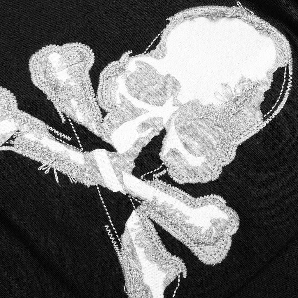 "69” Distressed Patch Half Sleeve Tee - Black
