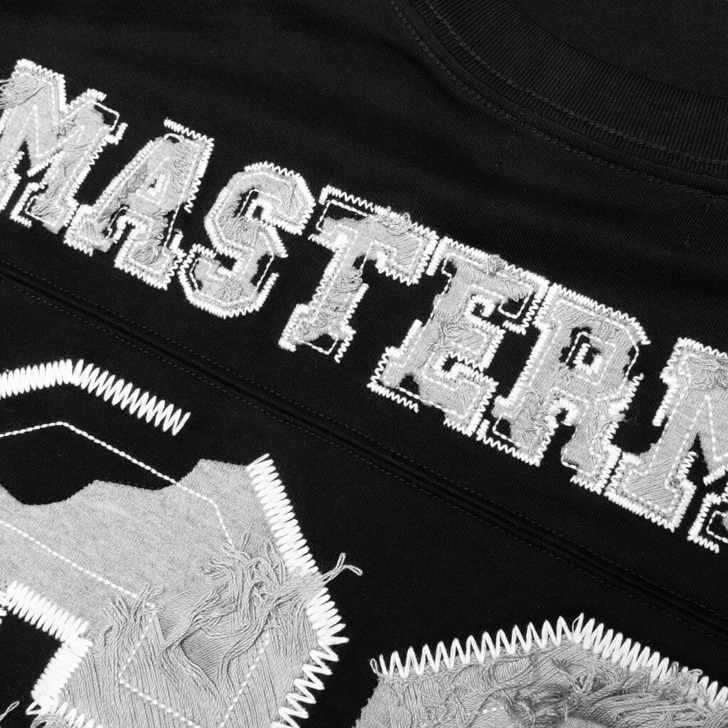 "69” Distressed Patch Half Sleeve Tee - Black