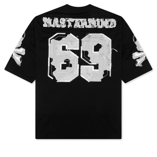 "69” Distressed Patch Half Sleeve Tee - Black